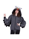 Oxford the Owl Adult Unisex Hoodie, Charcoal Hooded Jacket with zip closure, adut 2 sizes