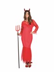 Devil Mistress adult female dress, horns & fork not included