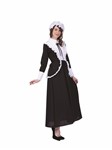 Proper Pilgrim Lady - adult femal Black/white Pilgrim Dress with Bonnet
