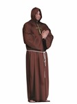 Super Dlx Monk -Brown Robe with hooded collar,adult Extra Large