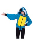Pepper the Parrot Child Hoodie: Blue/Yellow hooded Jacket with zipper, child sizez