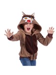 Graywind the Wolf Child Hoodie: Taupe/Brown Hooded Jacket, child diff. sizes