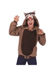 Graywind the Wolf Adult Unisex Hoodie: Taupe hooded jacket with brown chest, 2 sizes availble