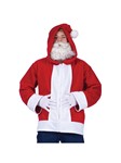 Santa Claus Adult Unisex Hoodie: Red/white hooded jacket, zip closure,2 sizes