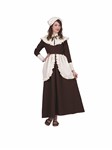 Colonial Lady Abigail adult femal Ivory/Brown dress w/bonnet