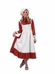 Colonial Peasant Lady Rosanna : adult female Rust dress with Ivory apron