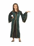Deluxe Juliet- velvet, greenRenaissance Maiden Child female costume, lace-up Green /black dress w/long sleeves, headdress